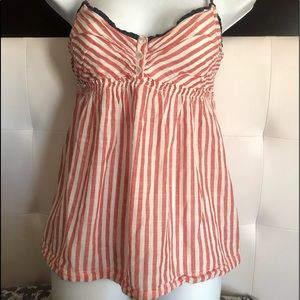 Hollister Red & Navy Stripe Strappy Tank Top M y2k